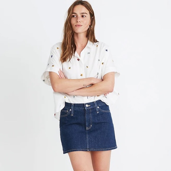 Madewell Rigid Denim Mini Skirt in Dupree Wash size 29 - Picture 1 of 7